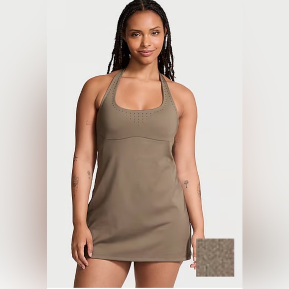 Victoria's Secret Dresses & Skirts - Victoria’s Secret VSX Essential Halter Active Align Dress Olive Green XXL